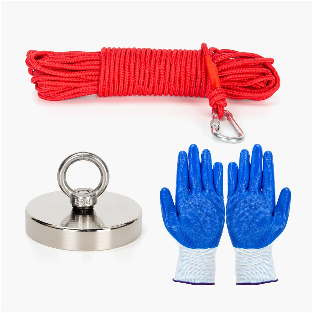 Stanlord Fiskesalvage Magnet 340 kg med anti-slip handskar och 20 m rep