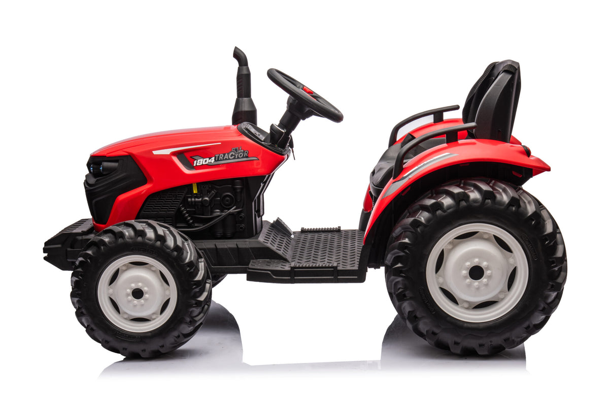 Børnetraktor 24V med anhænger – 1 person, rød
