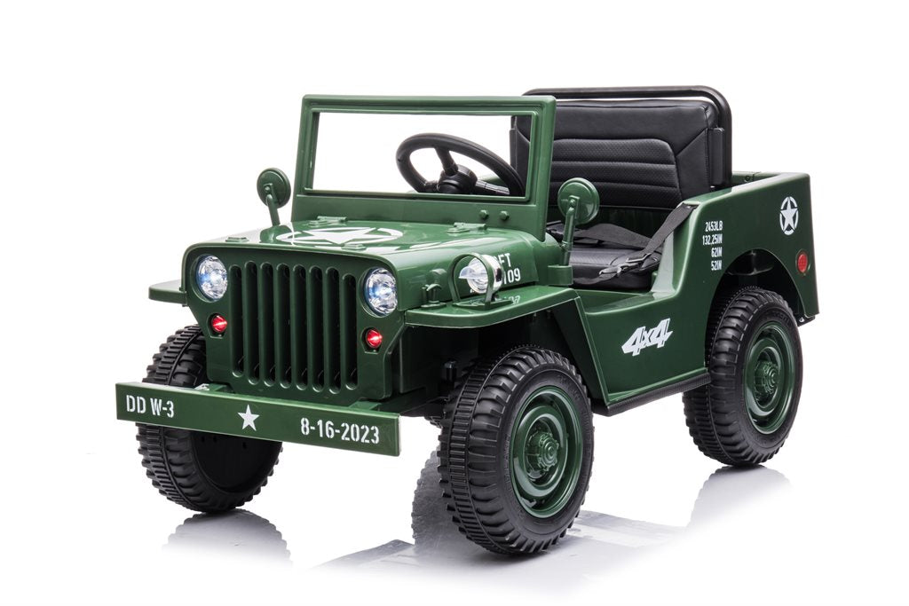 Azeno Desert Army Jeep 4x12V – El-bil för barn