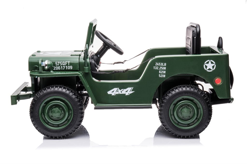 Azeno Desert Army Jeep 4x12V – El-bil för barn