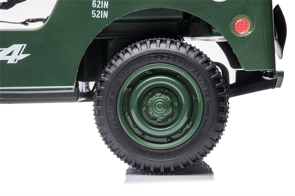 Azeno Desert Army Jeep 4x12V – El-bil för barn