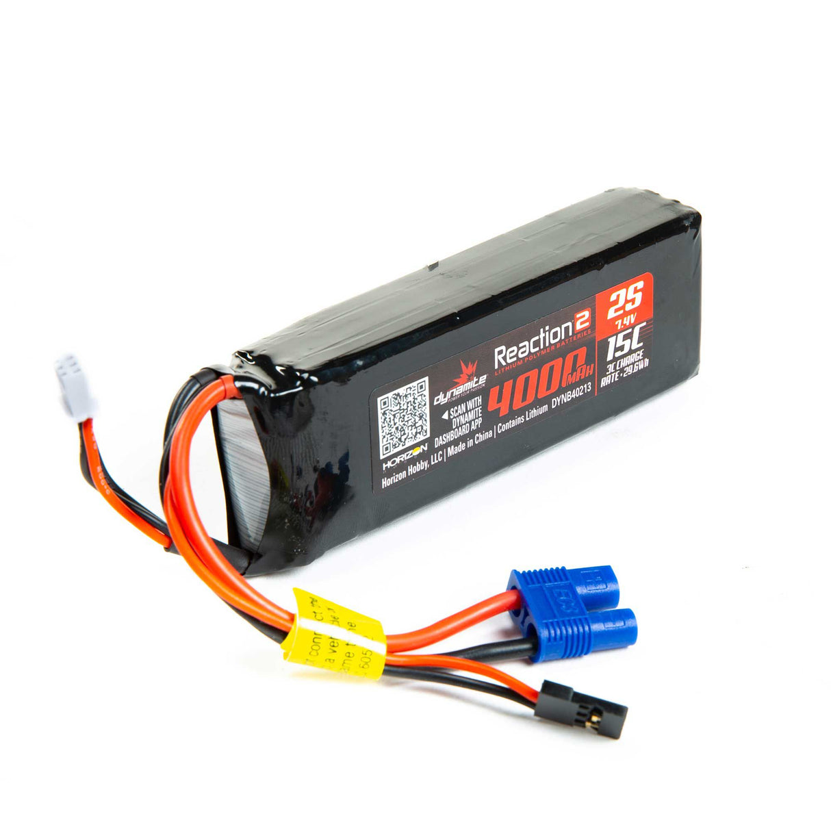 Reaction2 7.4V 4000mAh 2S 15C LiPo RX Pack: DBXL