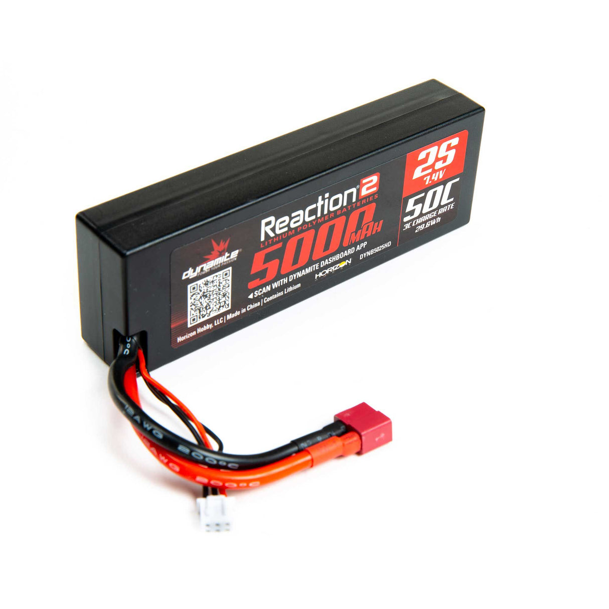 Reaction2 7.4V 5000mAh 2S 50C LiPo, Hardcase:Deans