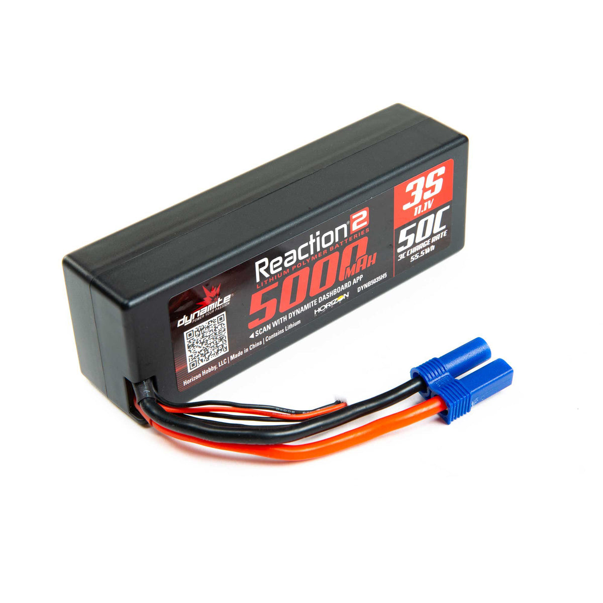Reaction2 11.1V 5000mAh 3S 50C LiPo,Hardcase: EC5