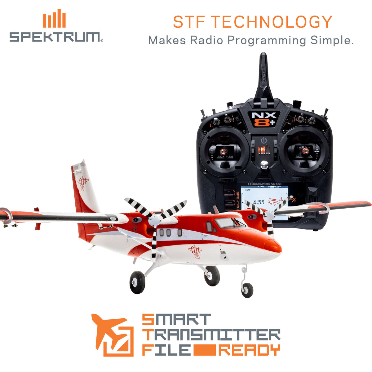 DHC-6 Twin Otter 1.4m BNF Basic with AS3X+ and SAFE Select with Floats