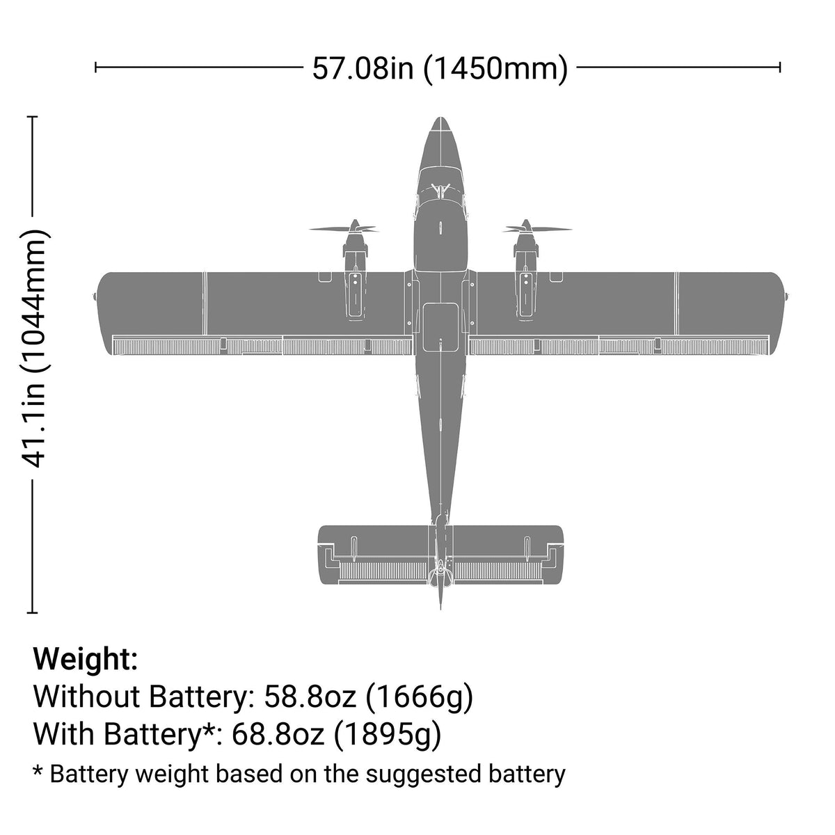 DHC-6 Twin Otter 1.4m PNP with Floats