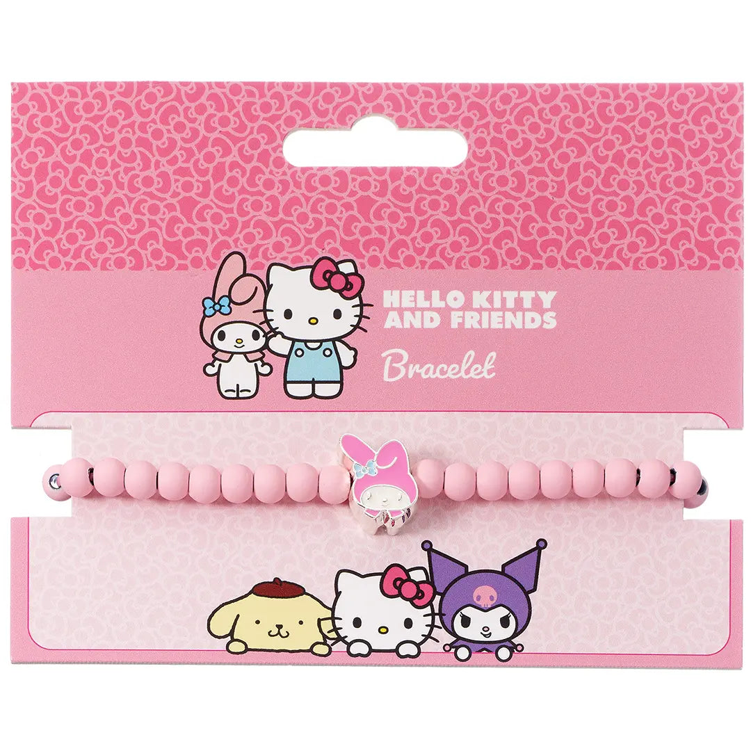 Pink Beaded Bracelet with My Melody Charm - Hello Kitty