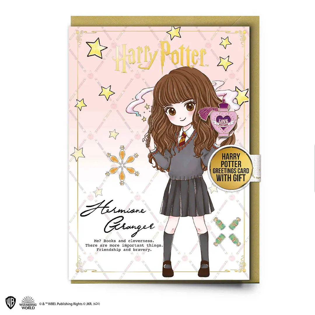 Hermione greeting card with Pin - Harry Potter