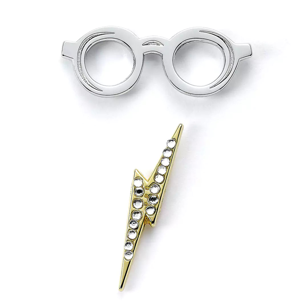 Glasses & Lightning Bolt Pin Badge - Harry Potter