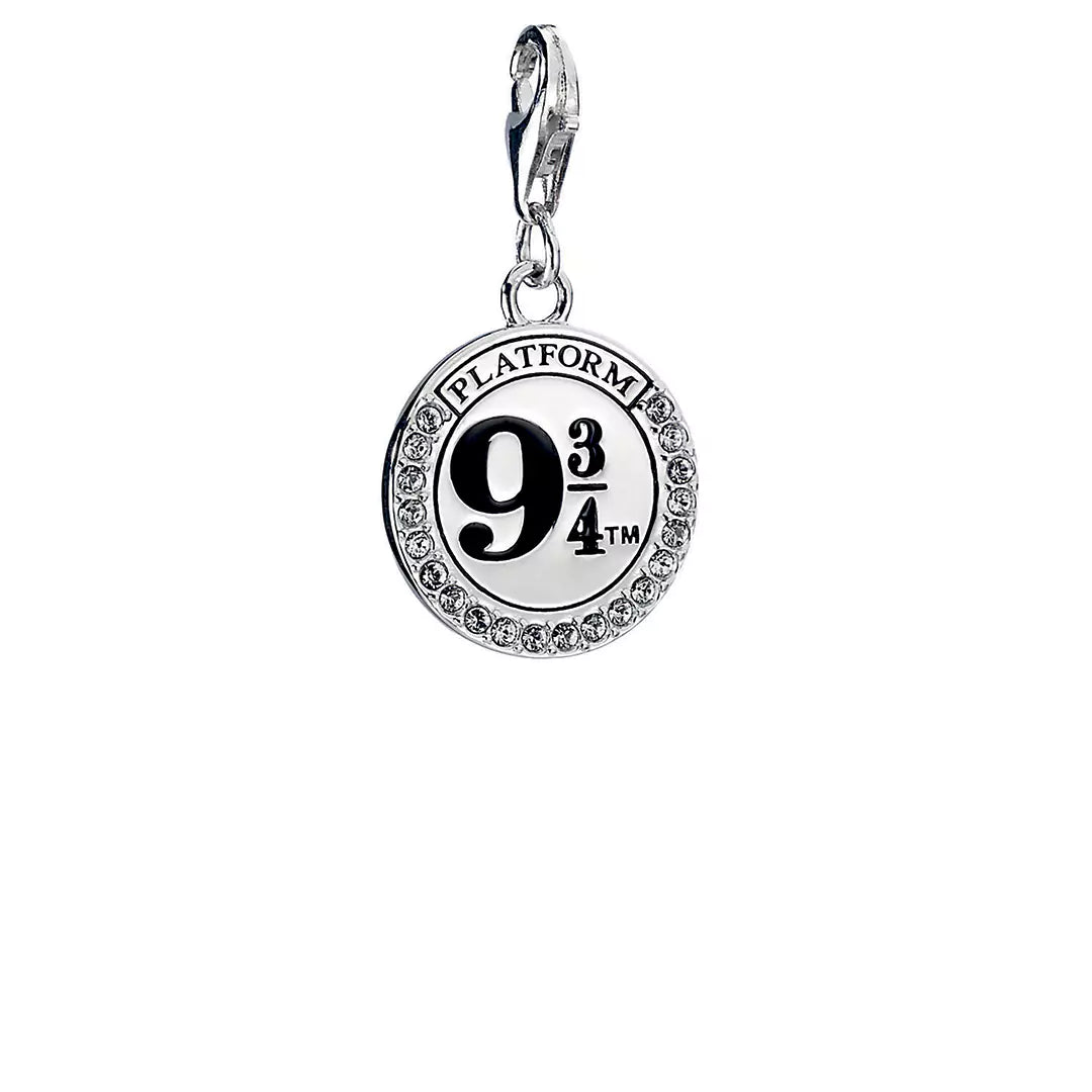 Sterling silver Platform 9 3/4 clip on charm with Crystal - Harry Potter