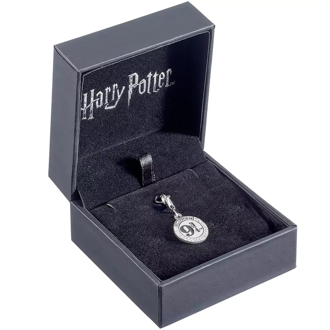 Sterling silver Platform 9 3/4 clip on charm with Crystal - Harry Potter