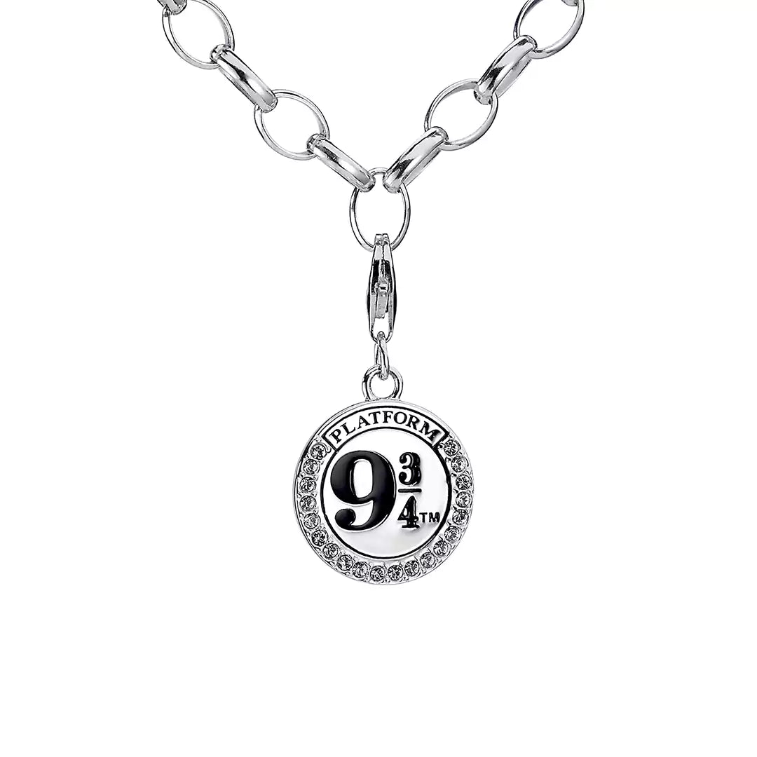 Sterling silver Platform 9 3/4 clip on charm with Crystal - Harry Potter