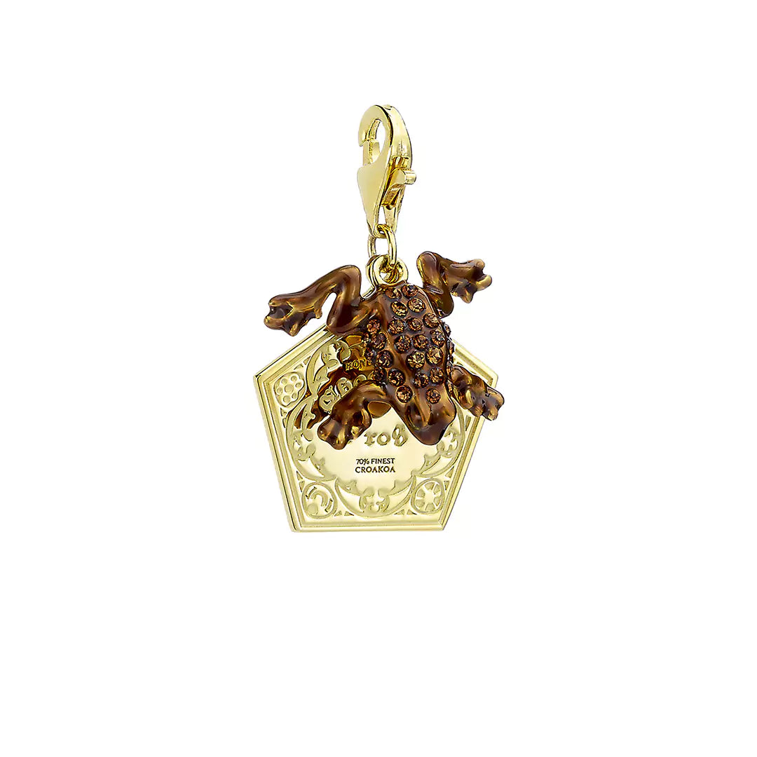 Sterling silver chocolate Frog clip charm with Crystal - Harry Potter