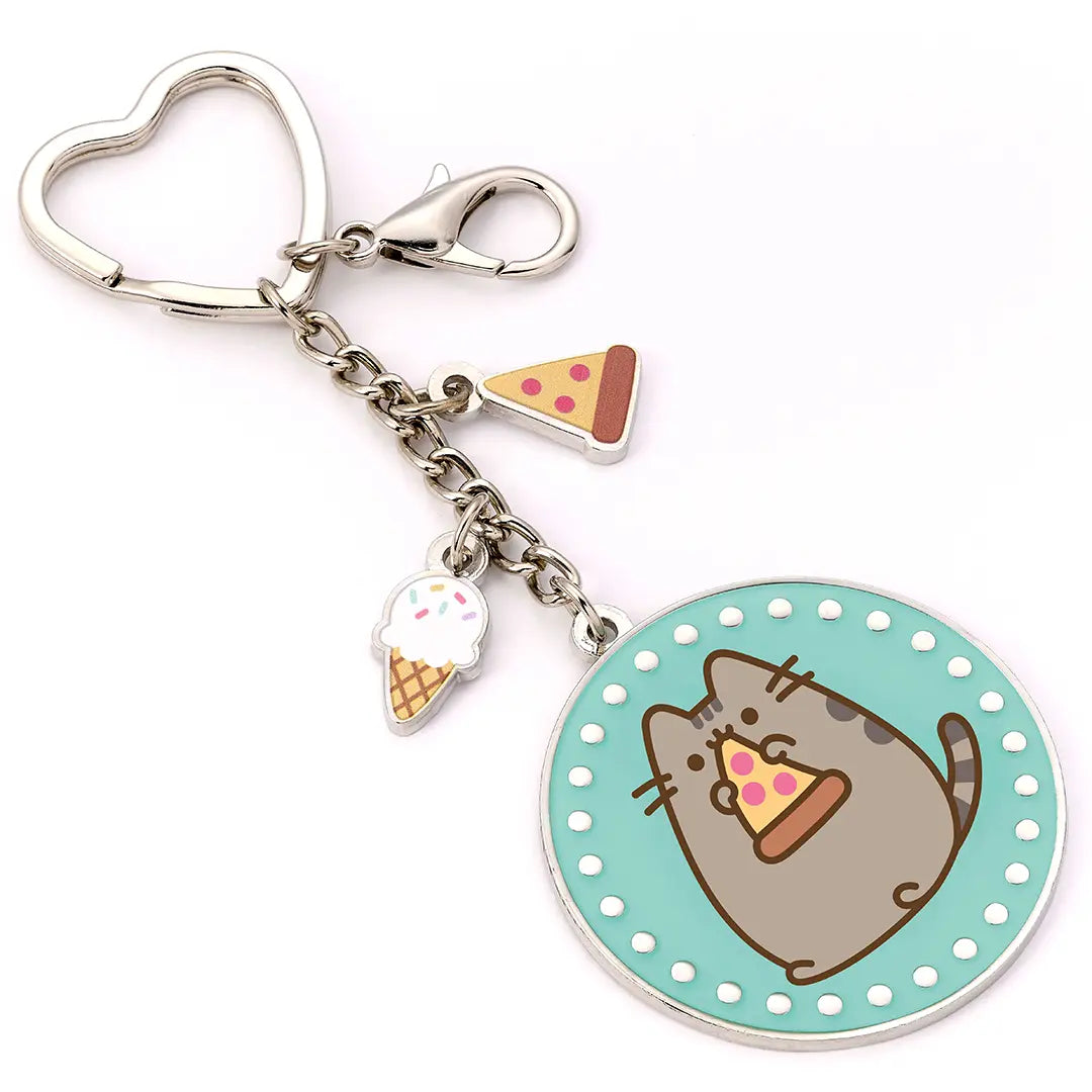 Pusheen the cat and pizza keyring - Pusheen