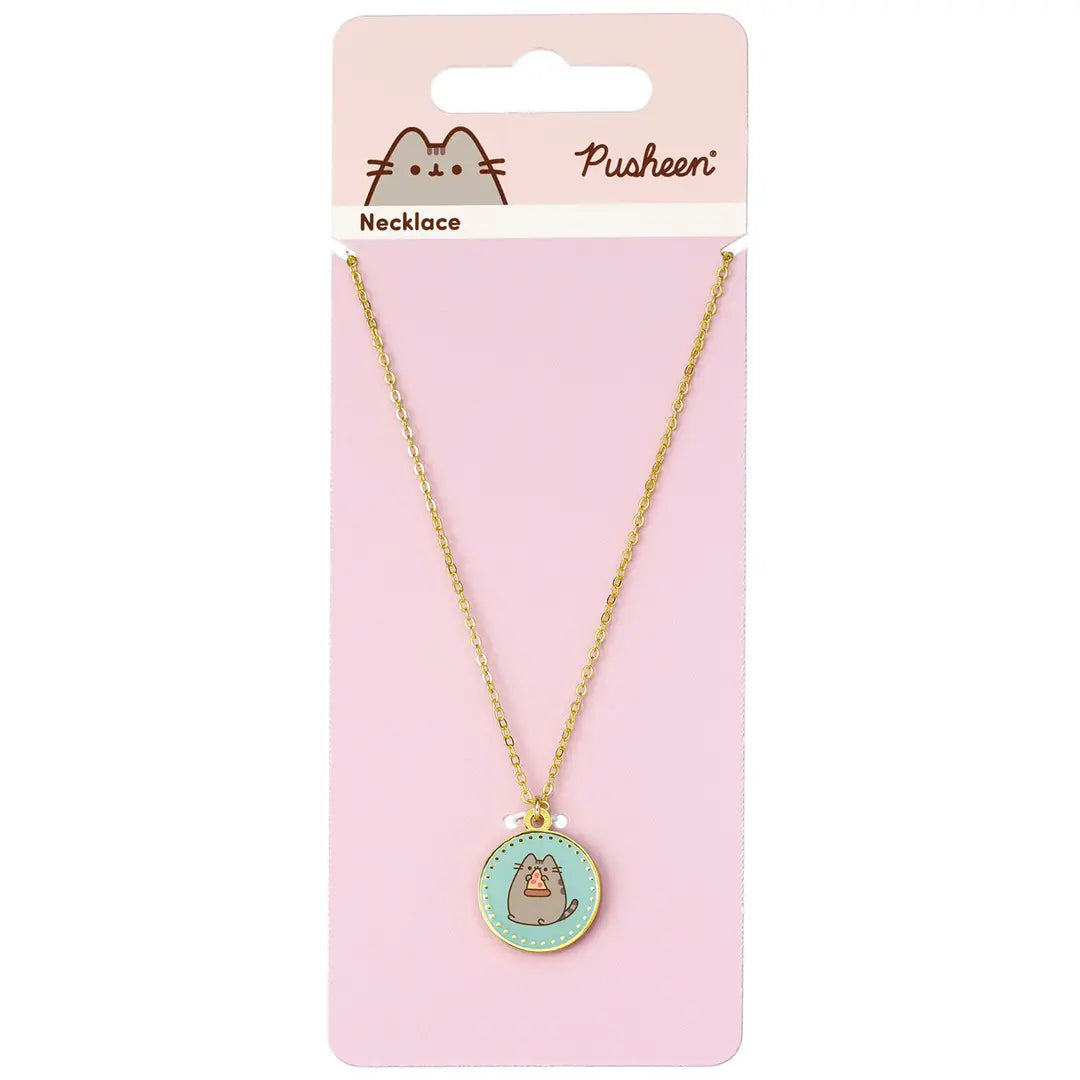 Pusheen the cat and pizza necklace - Pusheen