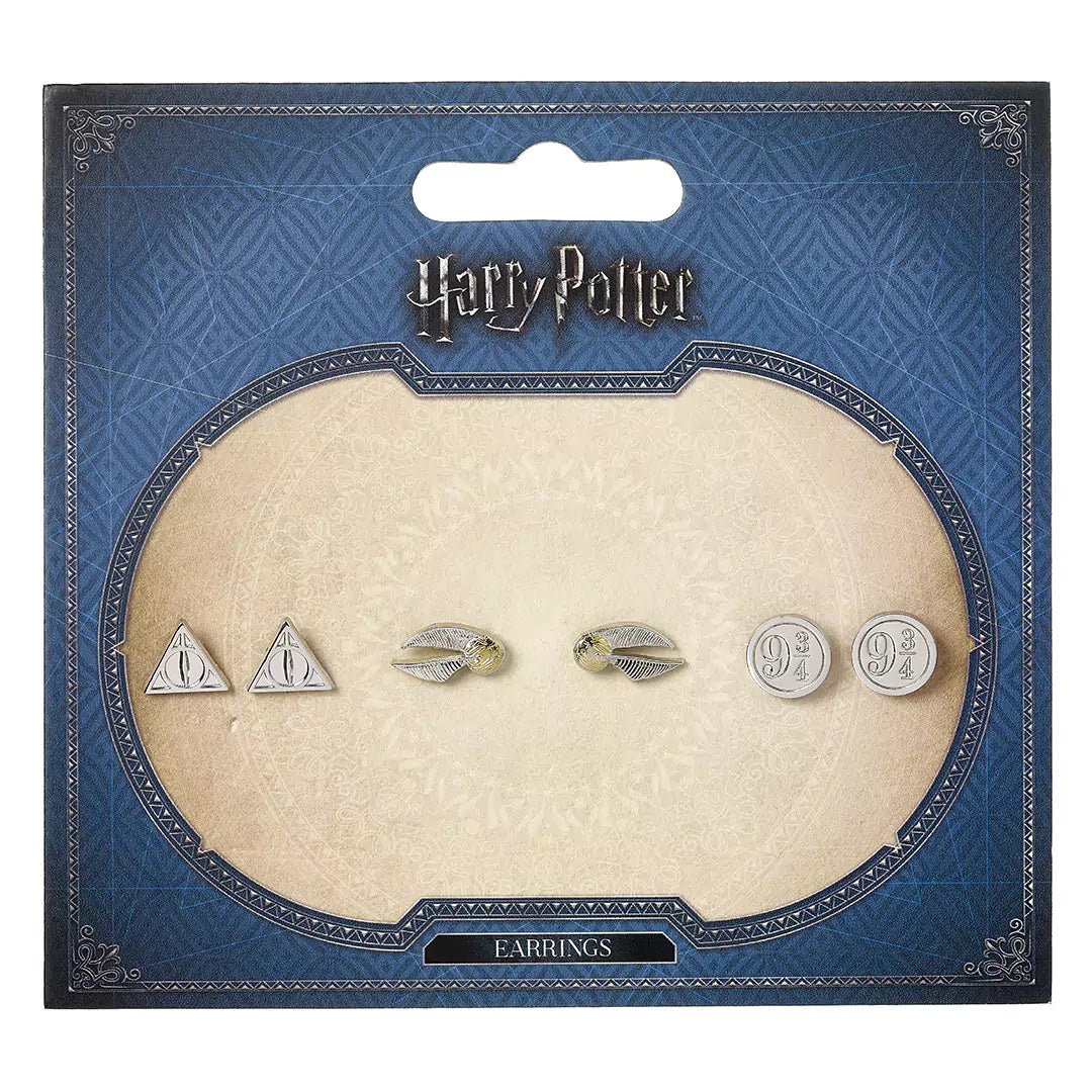 Stud Earring Set Deathly Hallows/ Golden Snitch/ Platform