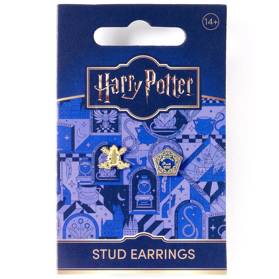 Official Harry Potter Chocolate Frog & Box gold plated stud
