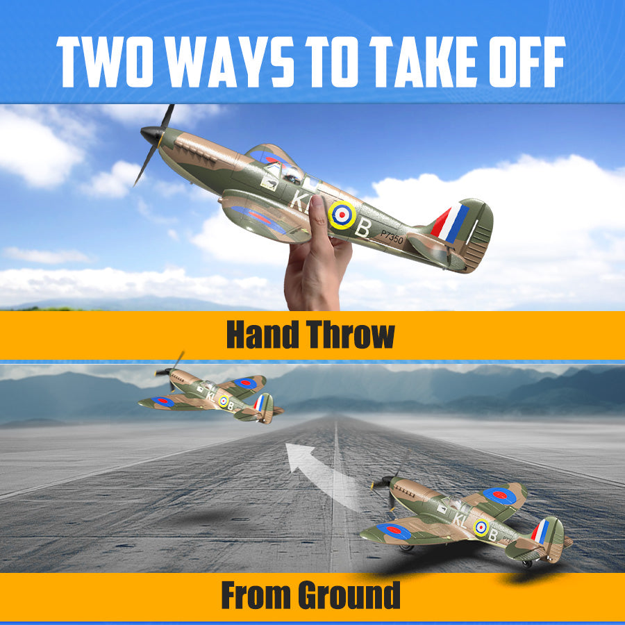 Spitfire 4CH Gyro 400mm RTF - Radiostyrt flygplan från 2:a världskriget