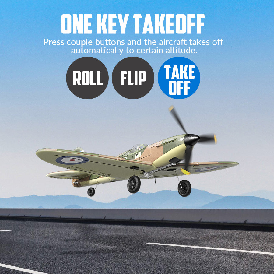 Spitfire 4CH Gyro 400mm RTF - Radiostyrt flygplan från 2:a världskriget