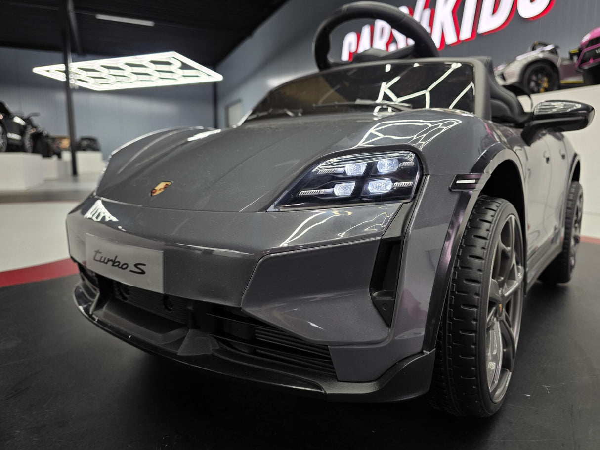 Elektrisk børnebil Porsche Taycan 1-personers 12 volt grå