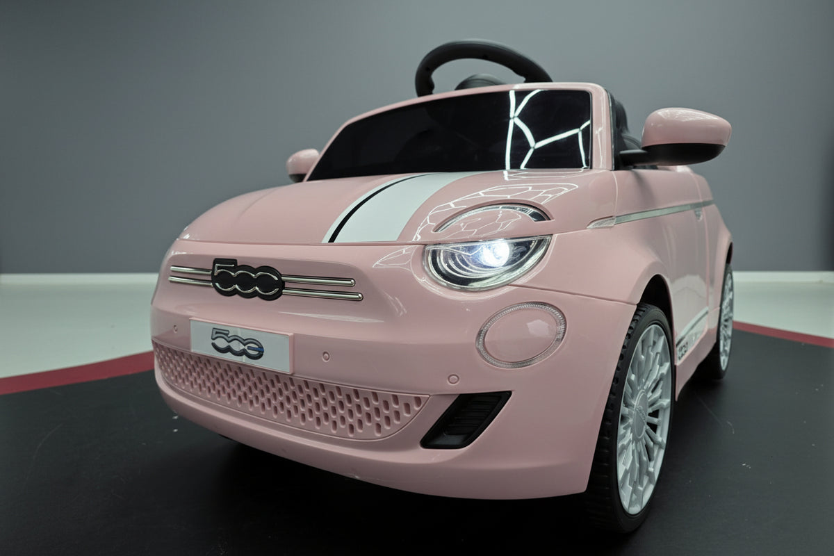 Fiat 500 12V elbil för barn – rosa