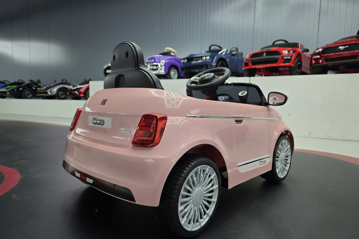 Fiat 500 12V elbil för barn – rosa