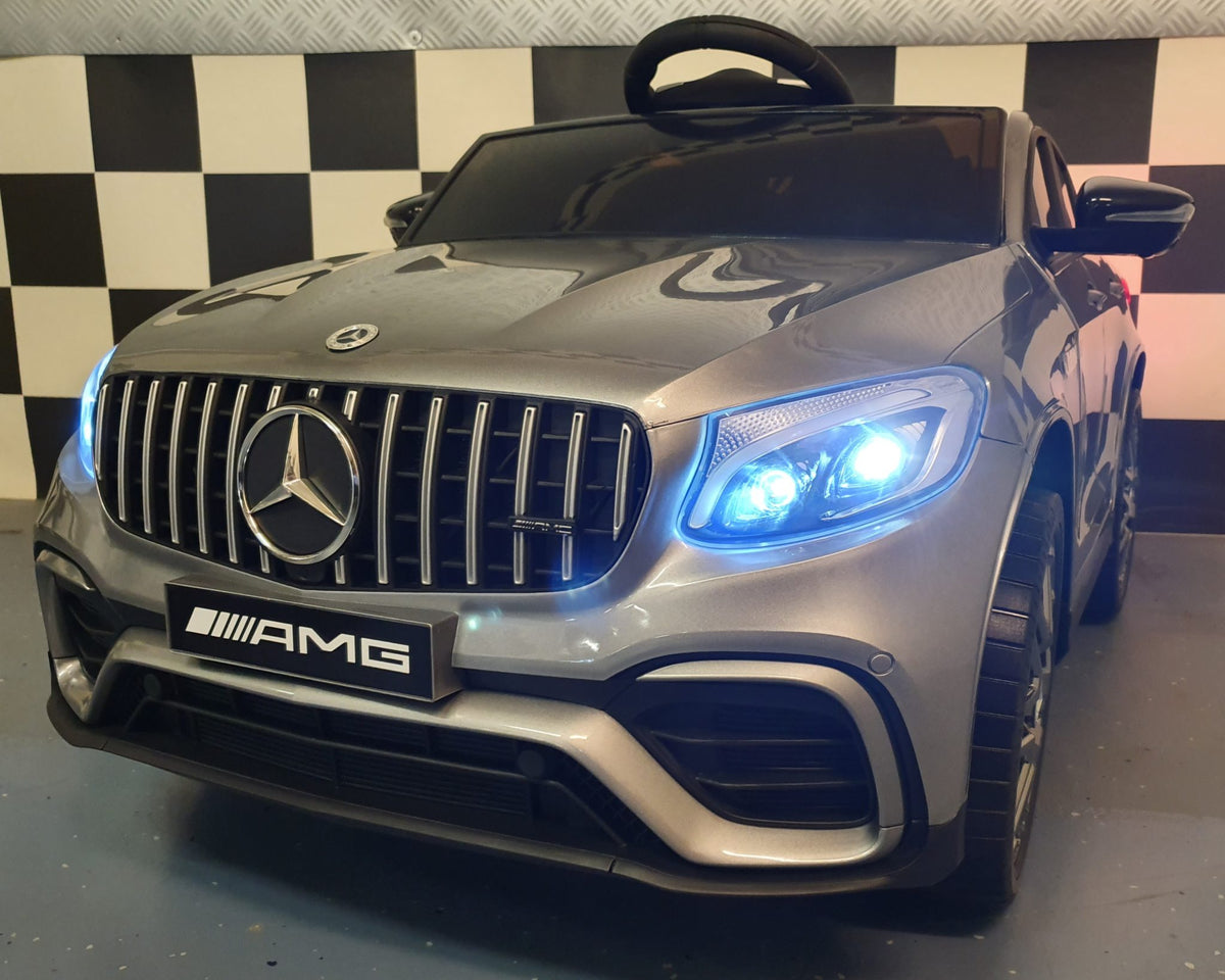 Mercedes-Benz GLC 63 AMG 12V elbil för barn – 1 person, metallic silver