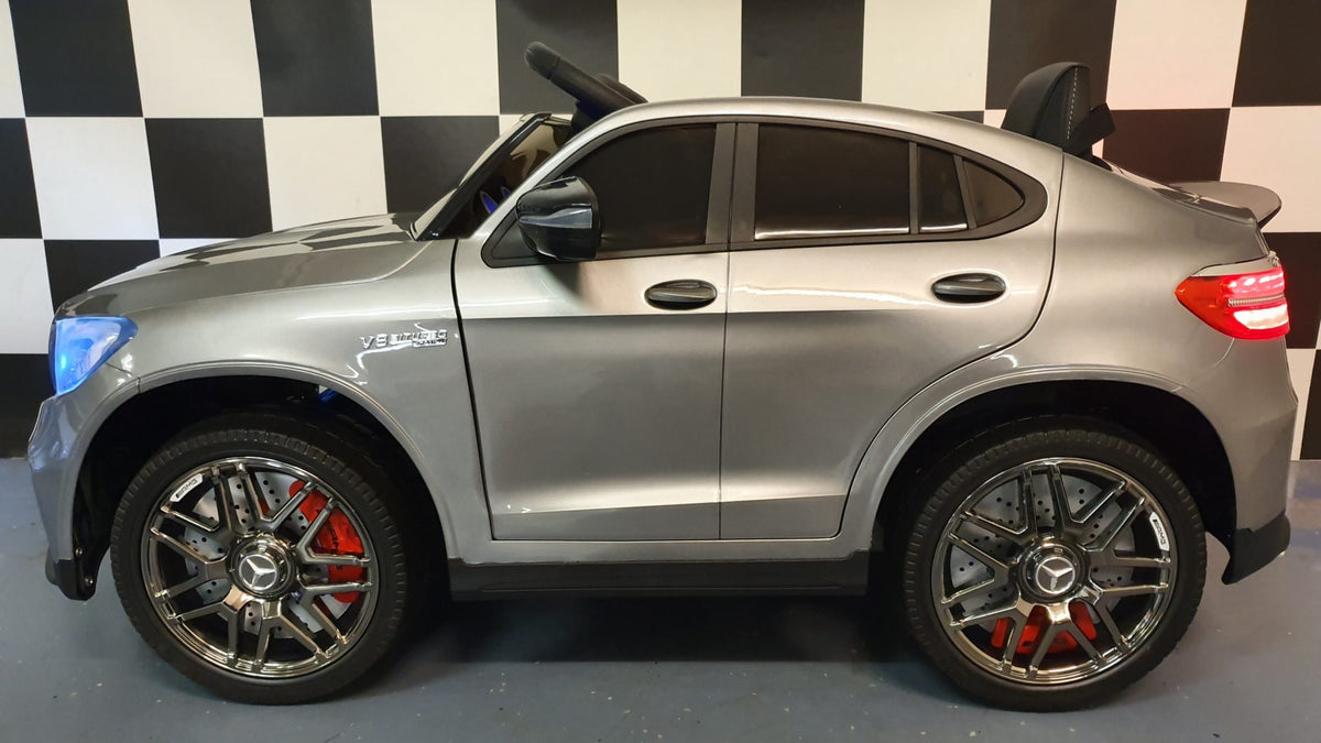 Mercedes-Benz GLC 63 AMG 12V elbil för barn – 1 person, metallic silver