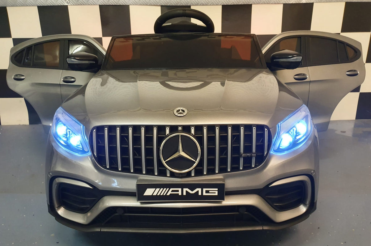 Mercedes-Benz GLC 63 AMG 12V elbil för barn – 1 person, metallic silver