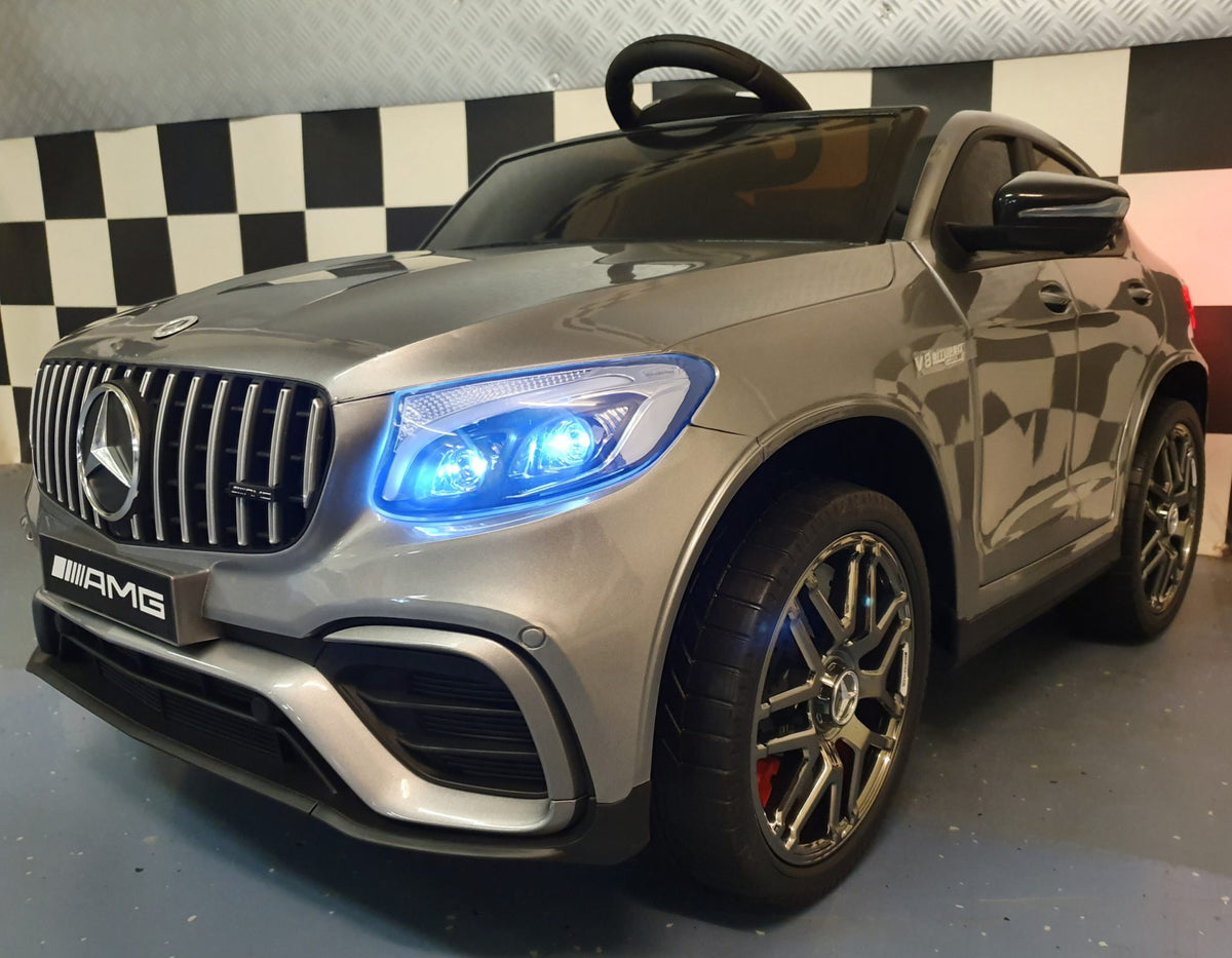 Mercedes-Benz GLC 63 AMG 12V elbil för barn – 1 person, metallic silver