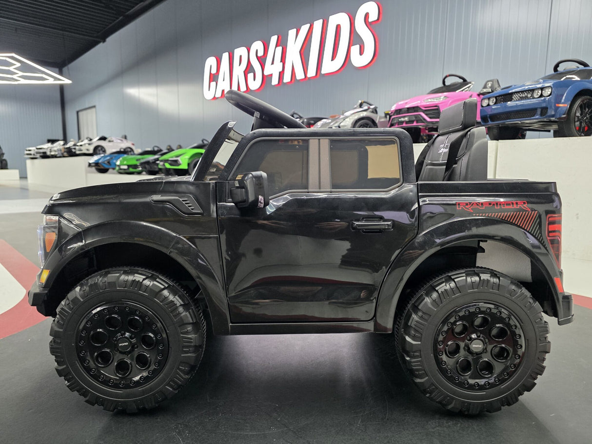 Ford Raptor 1-personers 12 volt sort børnebil
