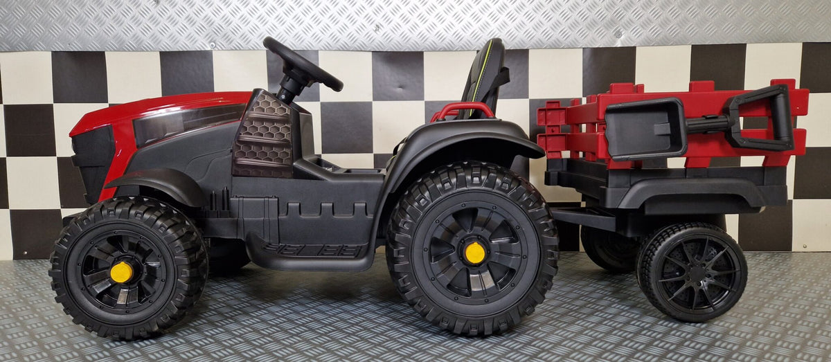 Farmer barntraktor 12V med fjärrkontroll – röd
