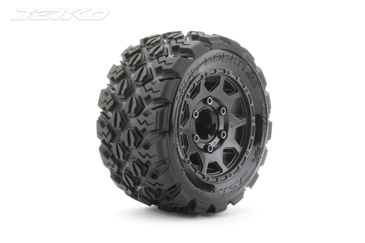 Jetko EX Tyre ST King Cobra Black Wheel 2.8" Hex 12-14-17mm (2)