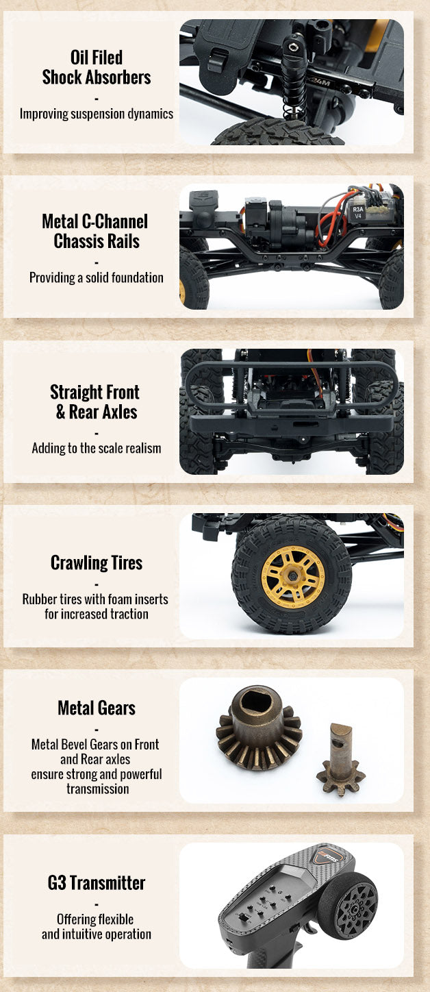 1/24 Land rover Defender 90 FCX24M crawler RTR kit - Camel Trophy