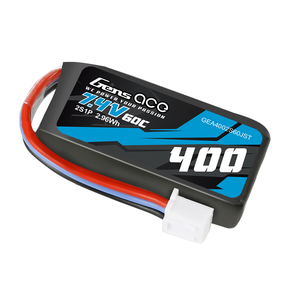 GENS ACE GE1-0400-2J-60C - Gensace Batteria LiPo 2S 7.4V-400-60CJST 41x20x13mm 20g