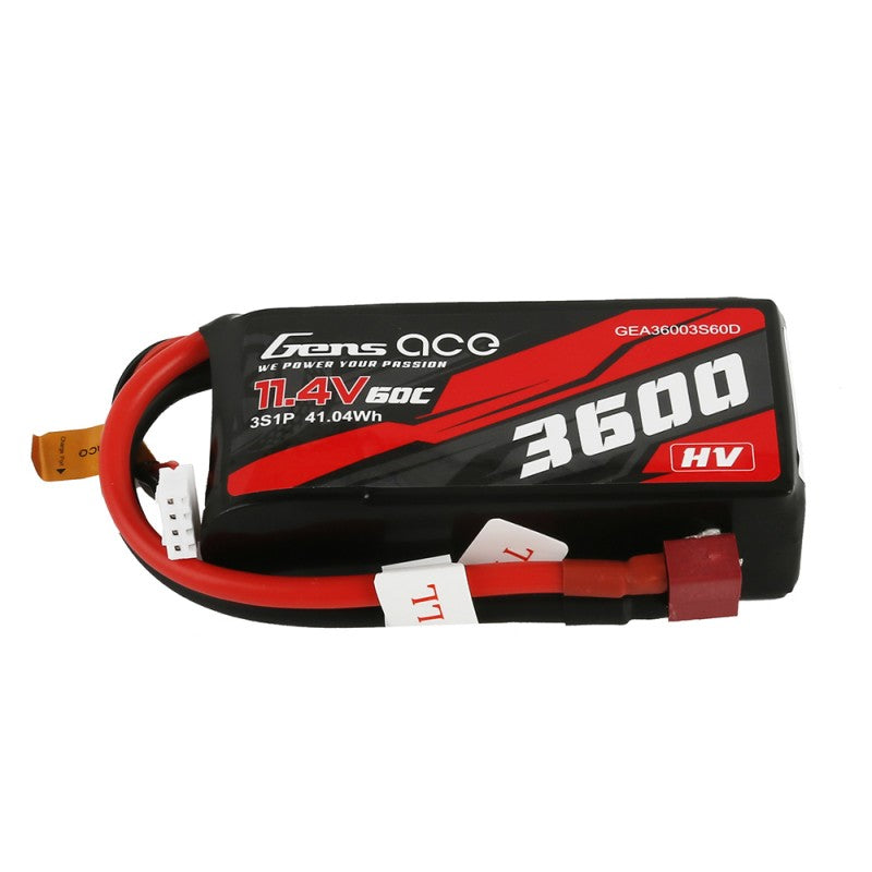 GENS ACE GE3-3600HV-3D - Gens ace Crawler LiPo 3S 11.4V-3600-60CDeans 89x42x26mm 218g