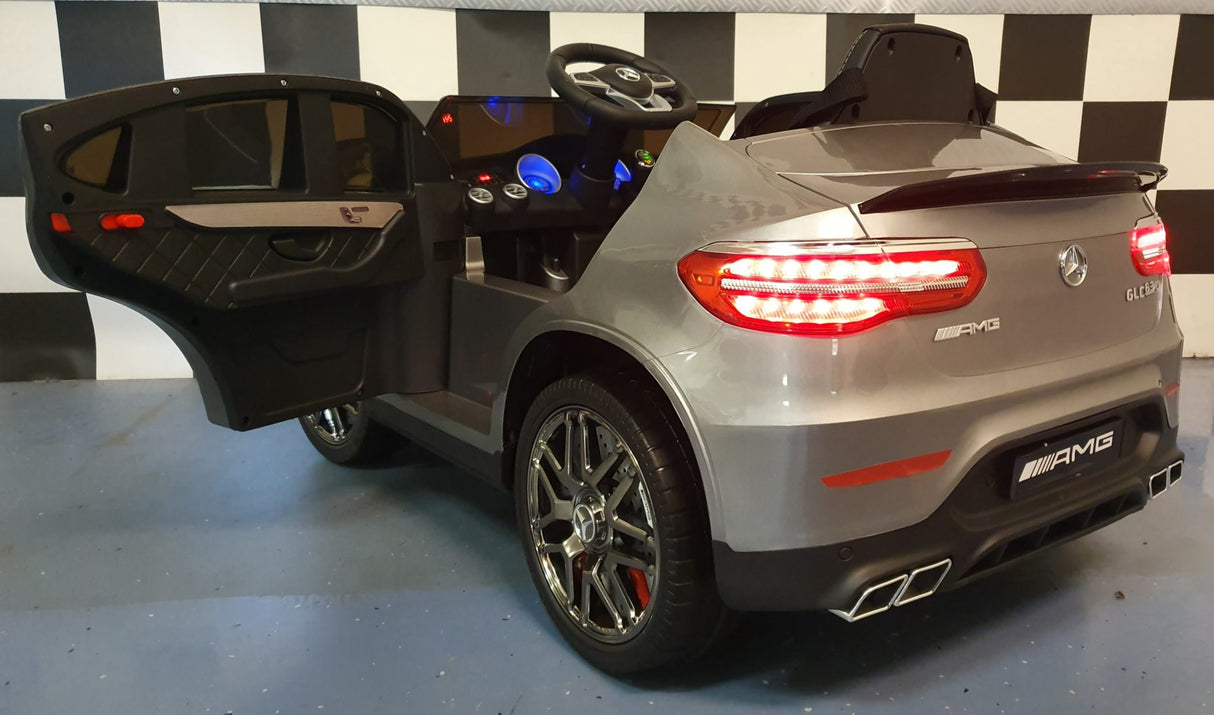 Mercedes-Benz GLC 63 AMG 12V elbil för barn – 1 person, metallic silver