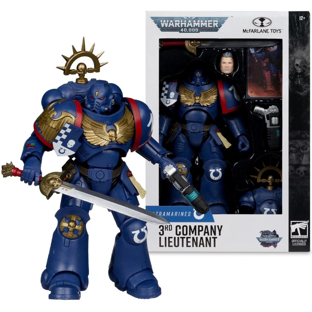 Warhammer 40,000 Total War 3rd Company Lieutenant (Ultramarines) 7in Action Figure McFarlane Toys