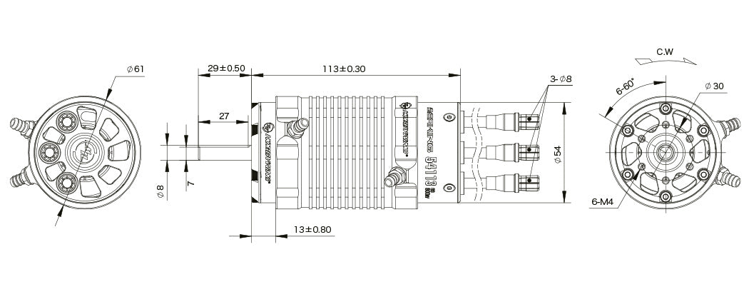 Motor Seaking 54113SL 800kV V2 Boat 8-12S