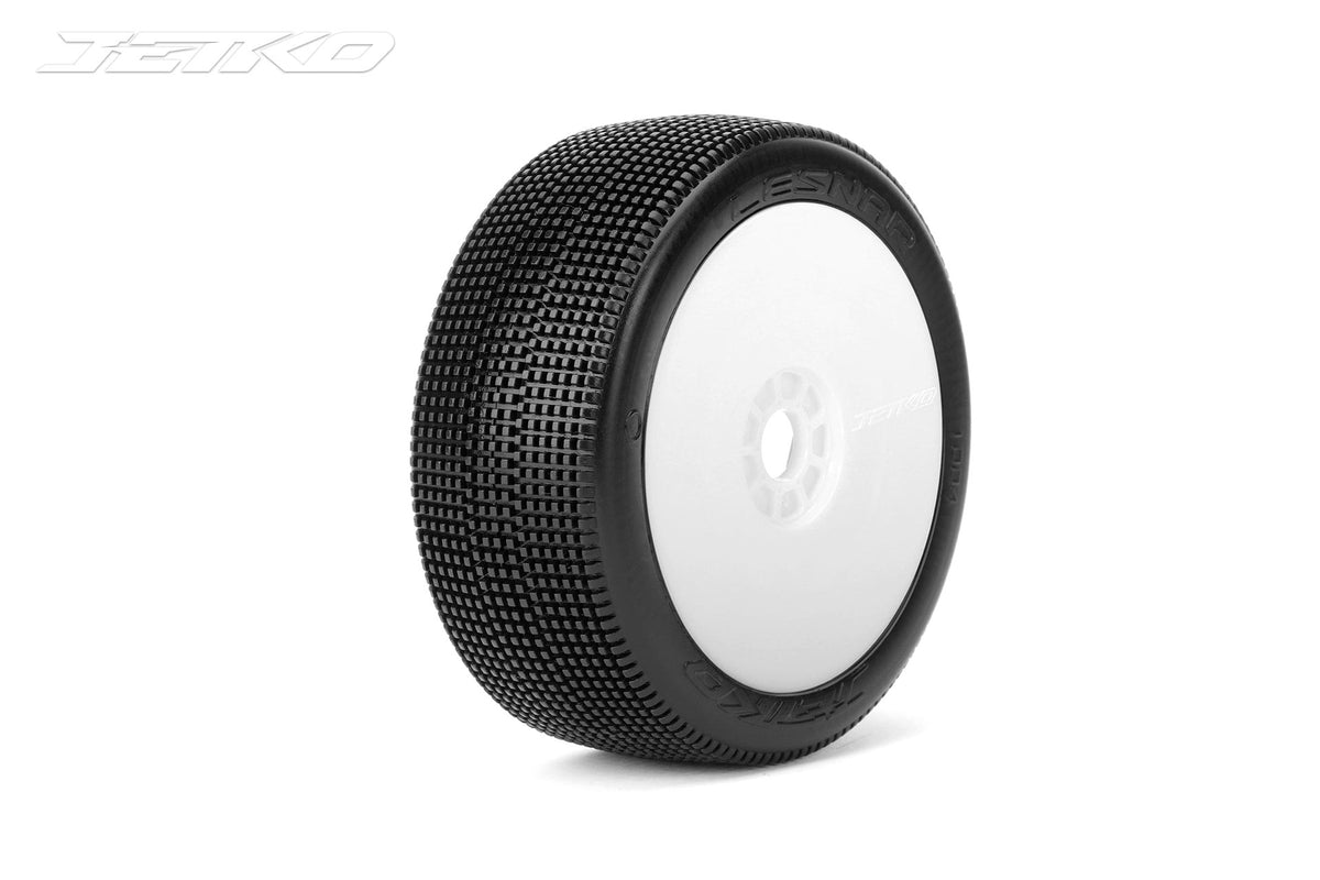 JETKO JK1004CSSRW - Jetko Lesnar Composite S.Soft 1:8 Buggy Pre-glued White Revo Rims 2 pcs