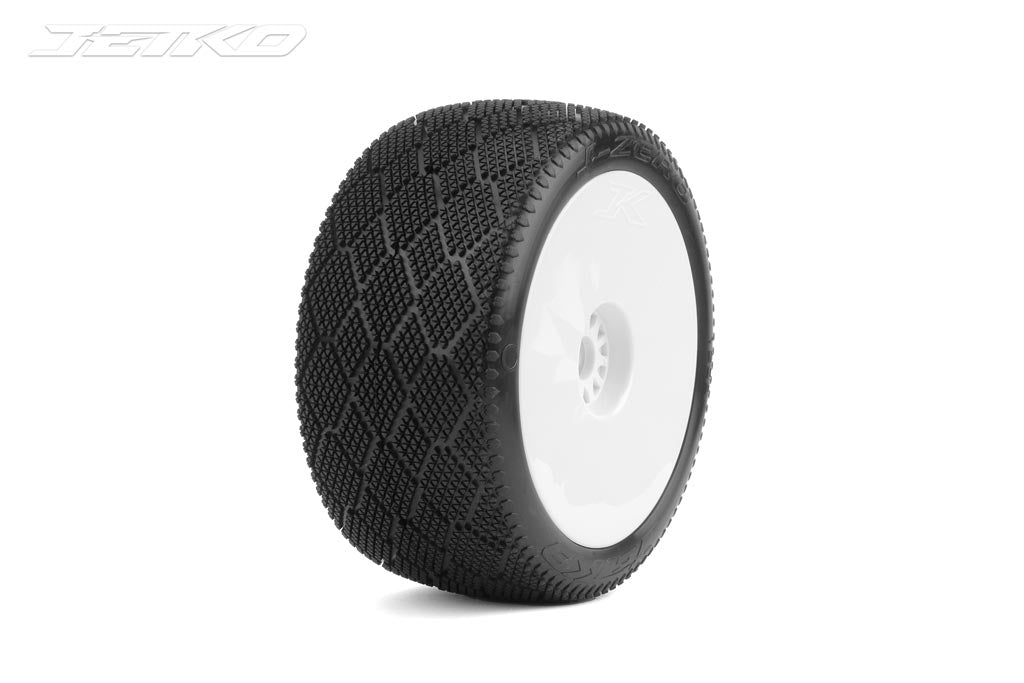 JETKO JK1208SSG - Jetko J-Zero Super Soft 1:8 Truggy Pre-glued on White Rims 2 pcs