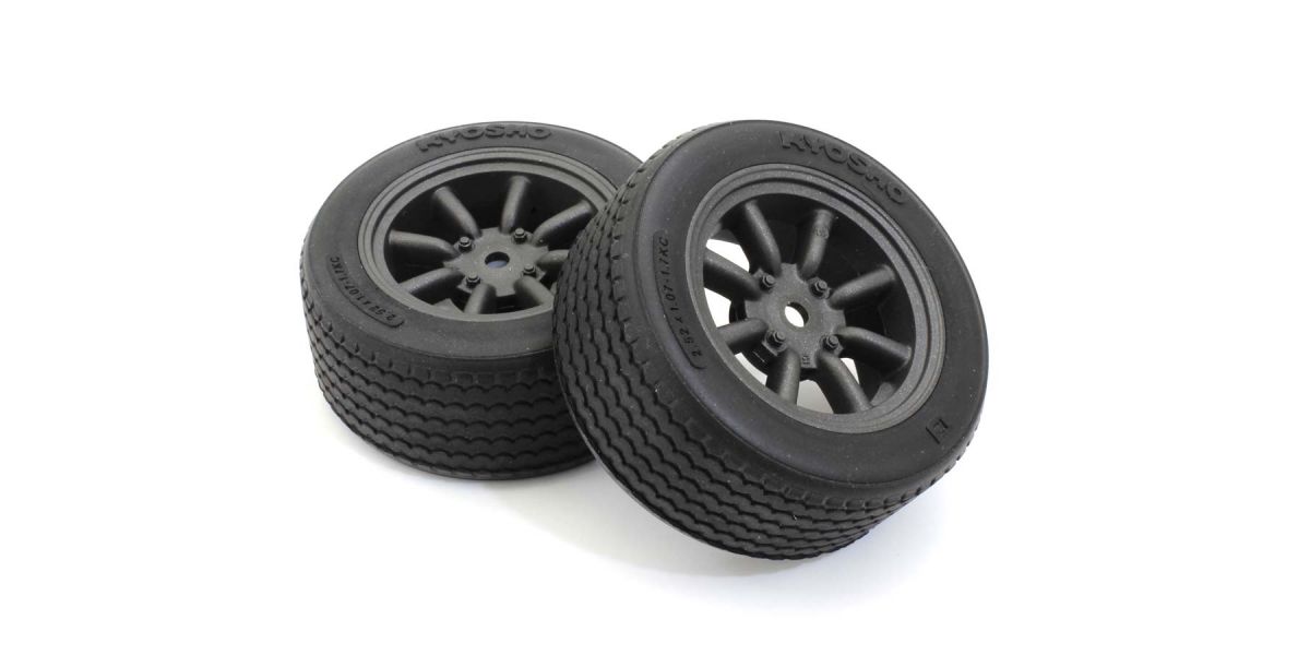 KYOSHO K.FATH706BKM - Pre-Glued TC Tyres FZ02 M8S Watanabe Wheel 1:10 Fazer 2.0 2 pcs