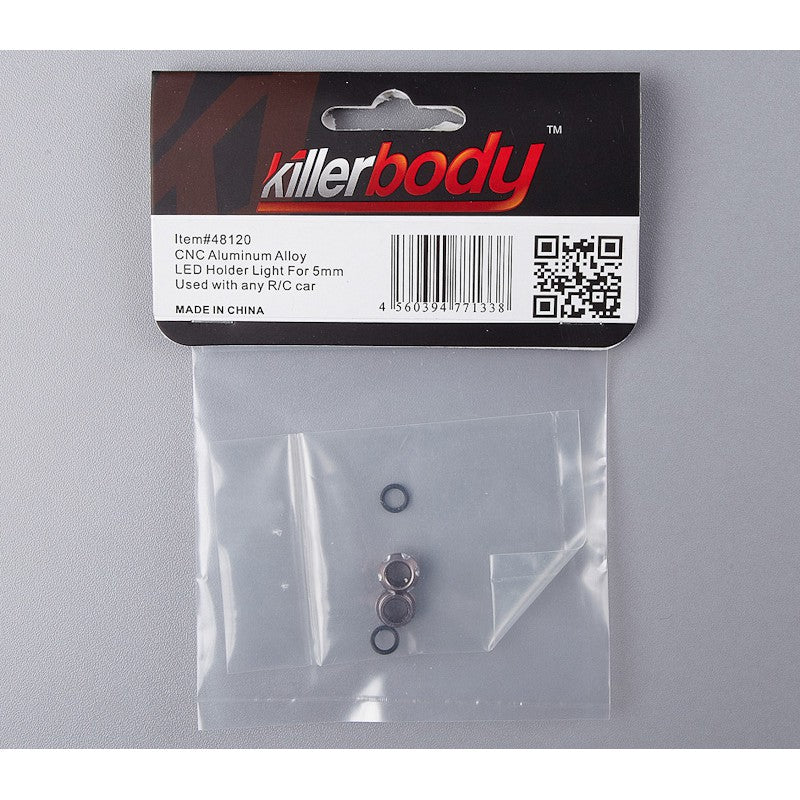 DISC.. LED Holder CNC Alloy for 5mm Light, Grey