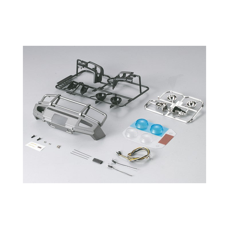 Bumper with LEDs aluminium silver 1/10 Truck
