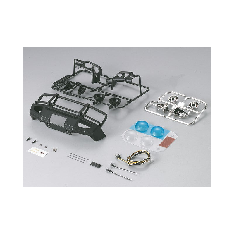Bumper with LEDs aluminium black 1/10 Truck