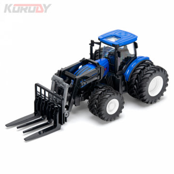 Fjernstyret traktor med gaffelarm og tvillingehjul – Korody 1:24