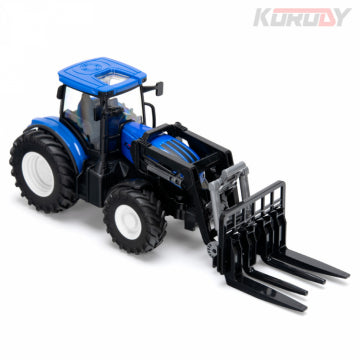Fjernstyret traktor med gaffelarm og enkelthjul – Korody 1:24