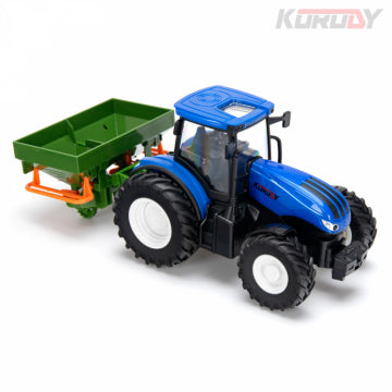 Fjernstyret traktor med gødningsspreder og enkelthjul – Korody 1:24