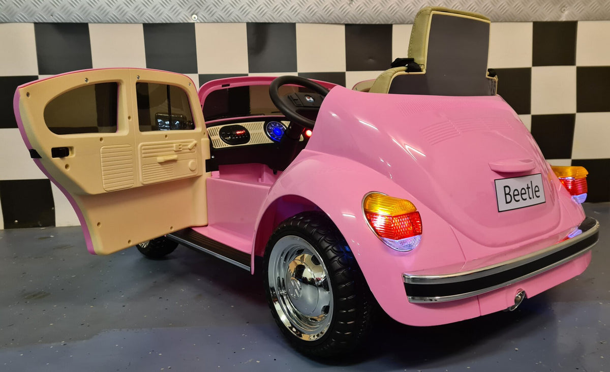 Volkswagen Beetle 12V elbil för barn – rosa