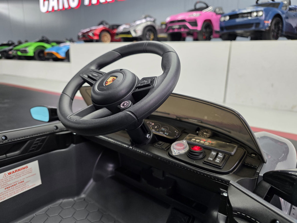 Elektrisk børnebil Porsche Taycan 1-personers 12 volt grå